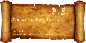 Marsalkó Evelin névjegykártya